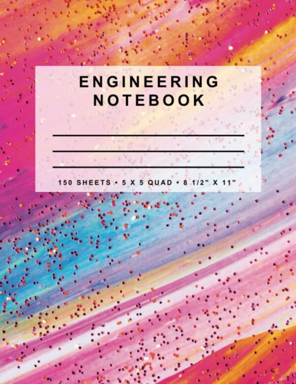 Engineering Notebook: Glitter Series (Purple & Pink Sunset)